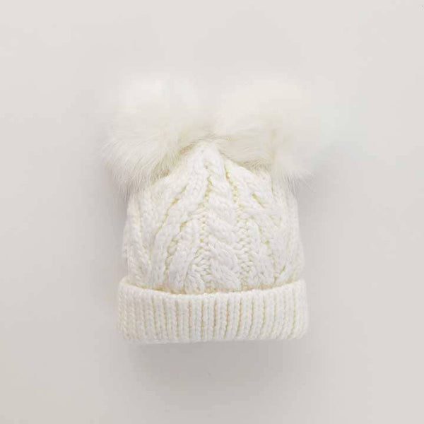 Winter White Fluffer Beanie Hat