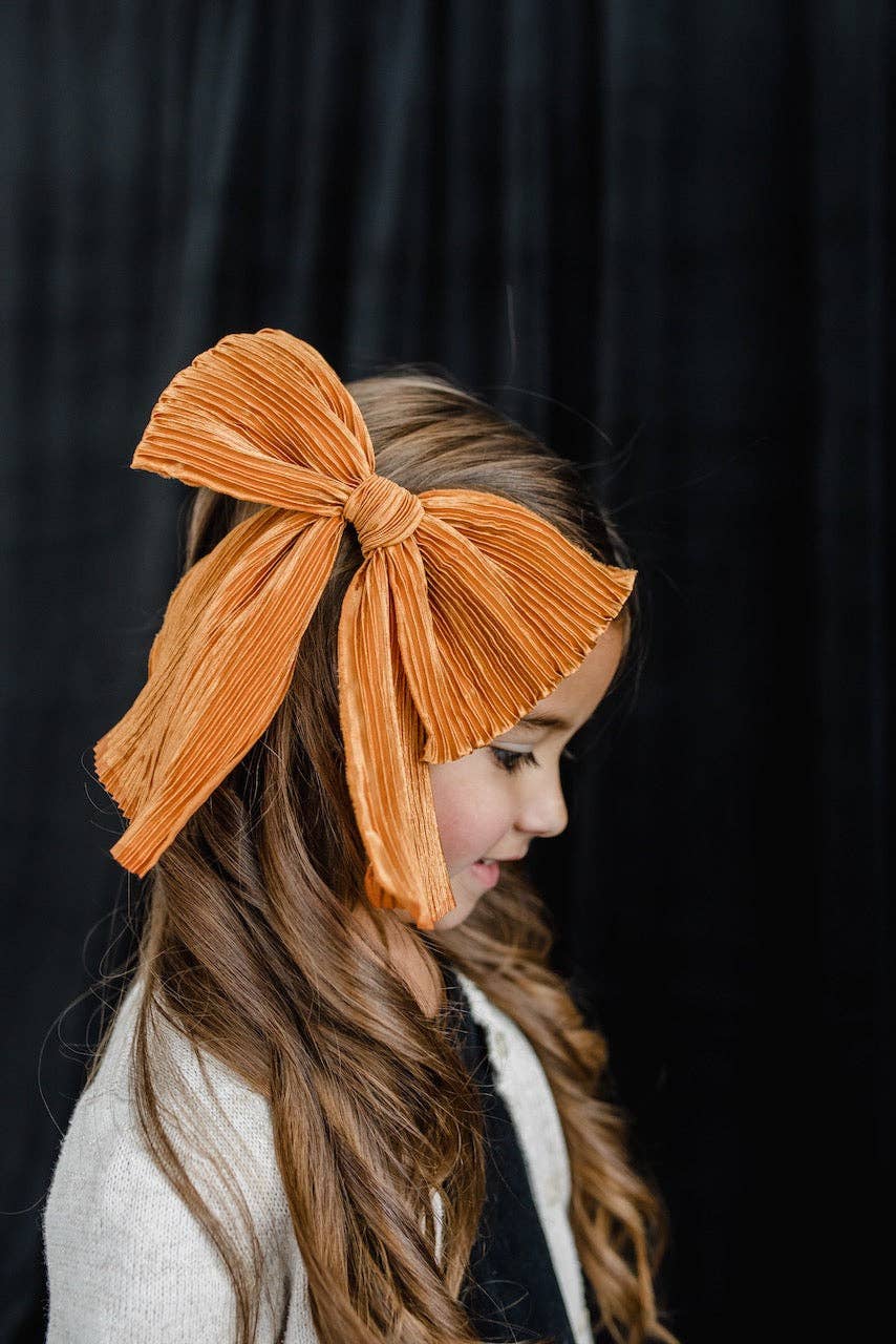 Caramel | Plisse Statement Bow