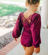 Puff Sleeve Leotard - Plum