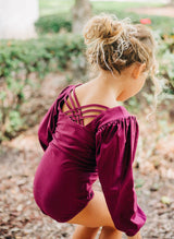 Puff Sleeve Leotard - Plum