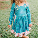 Elara Knit Dress - Celes-teal