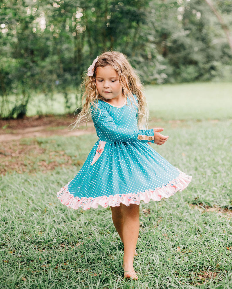Elara Knit Dress - Celes-teal