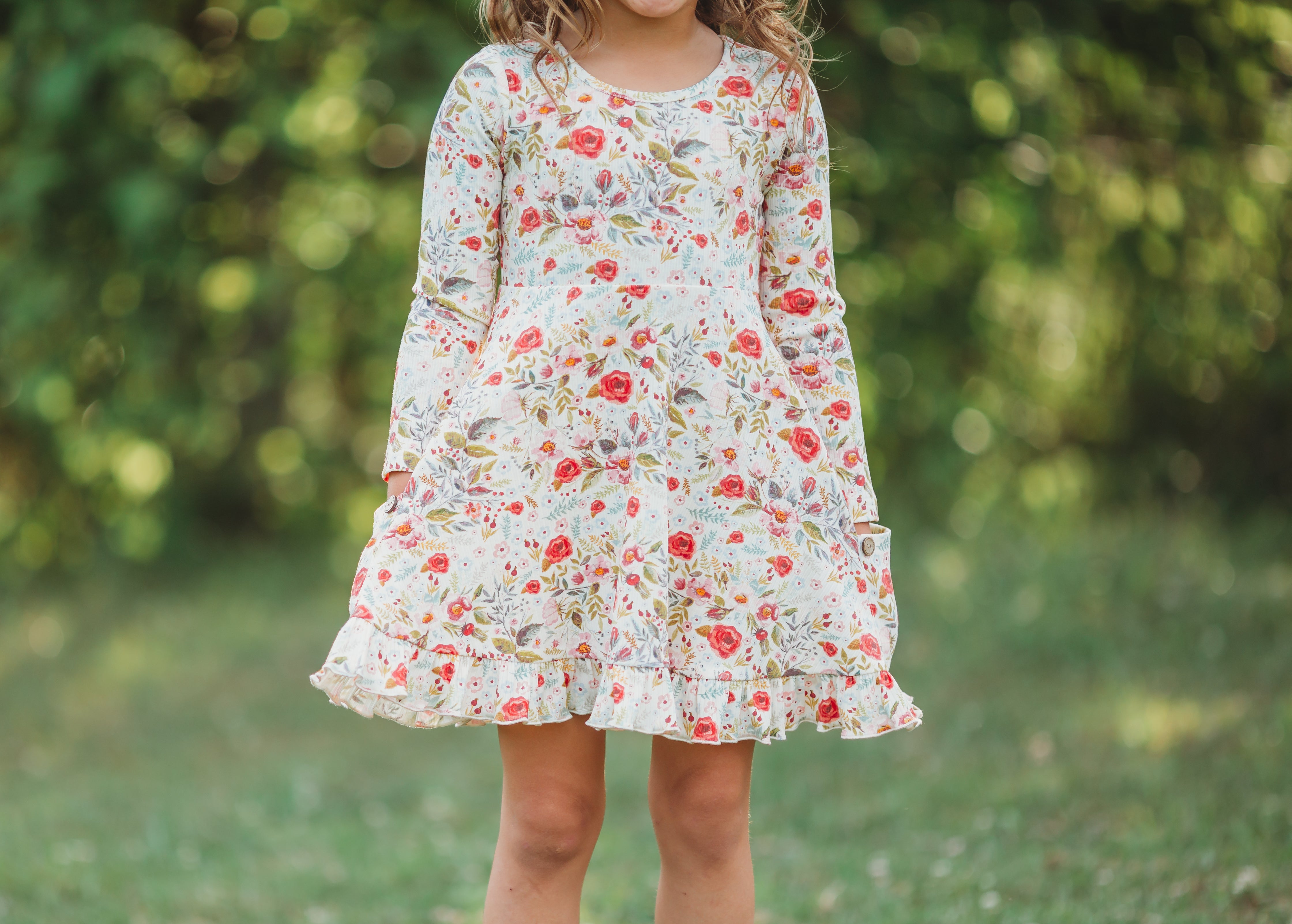 Elara Ribbed Knit Dress - Cottage Red