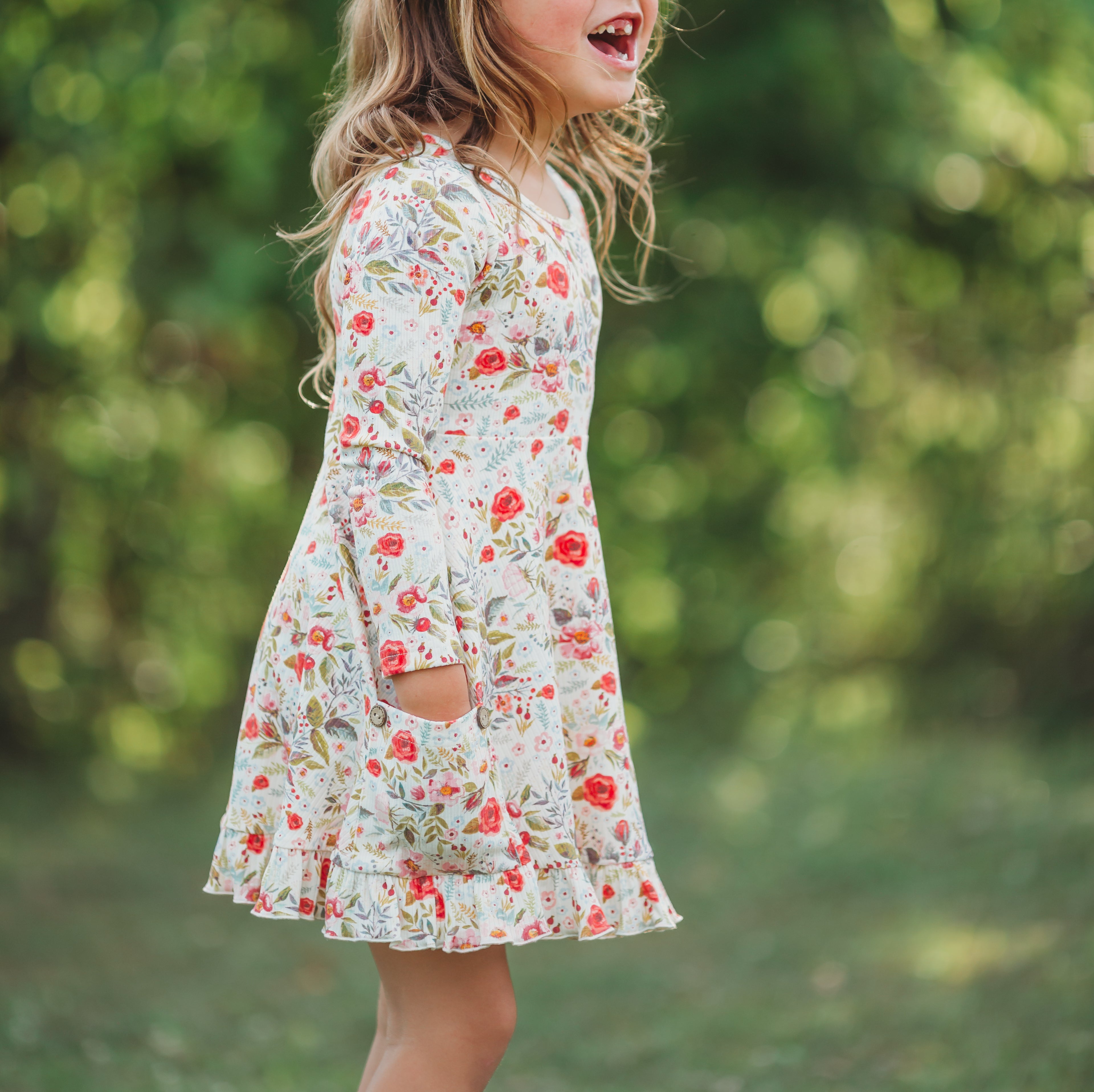 Elara Ribbed Knit Dress - Cottage Red