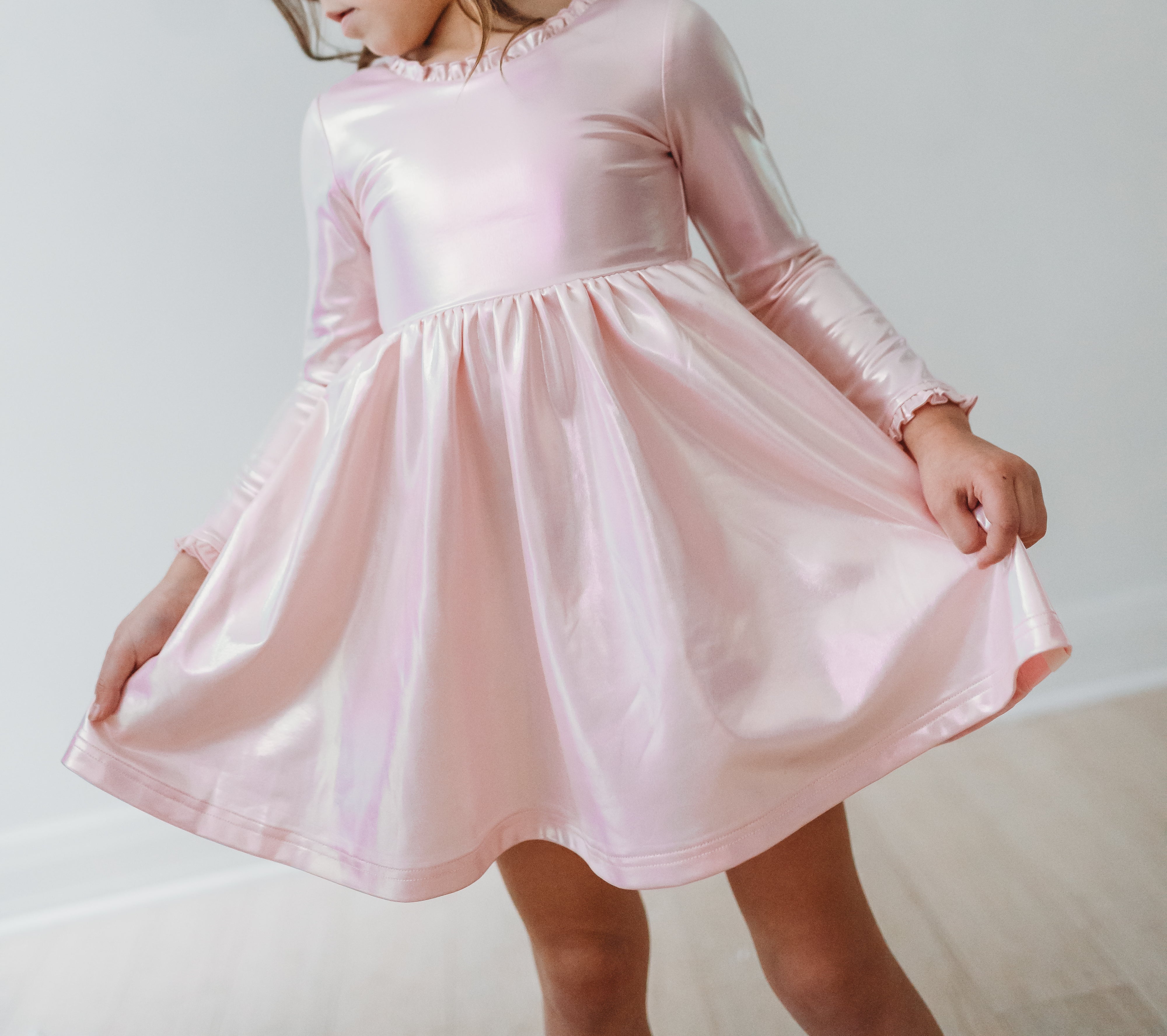 Penelope Lamé Dress - Cosmic Pink