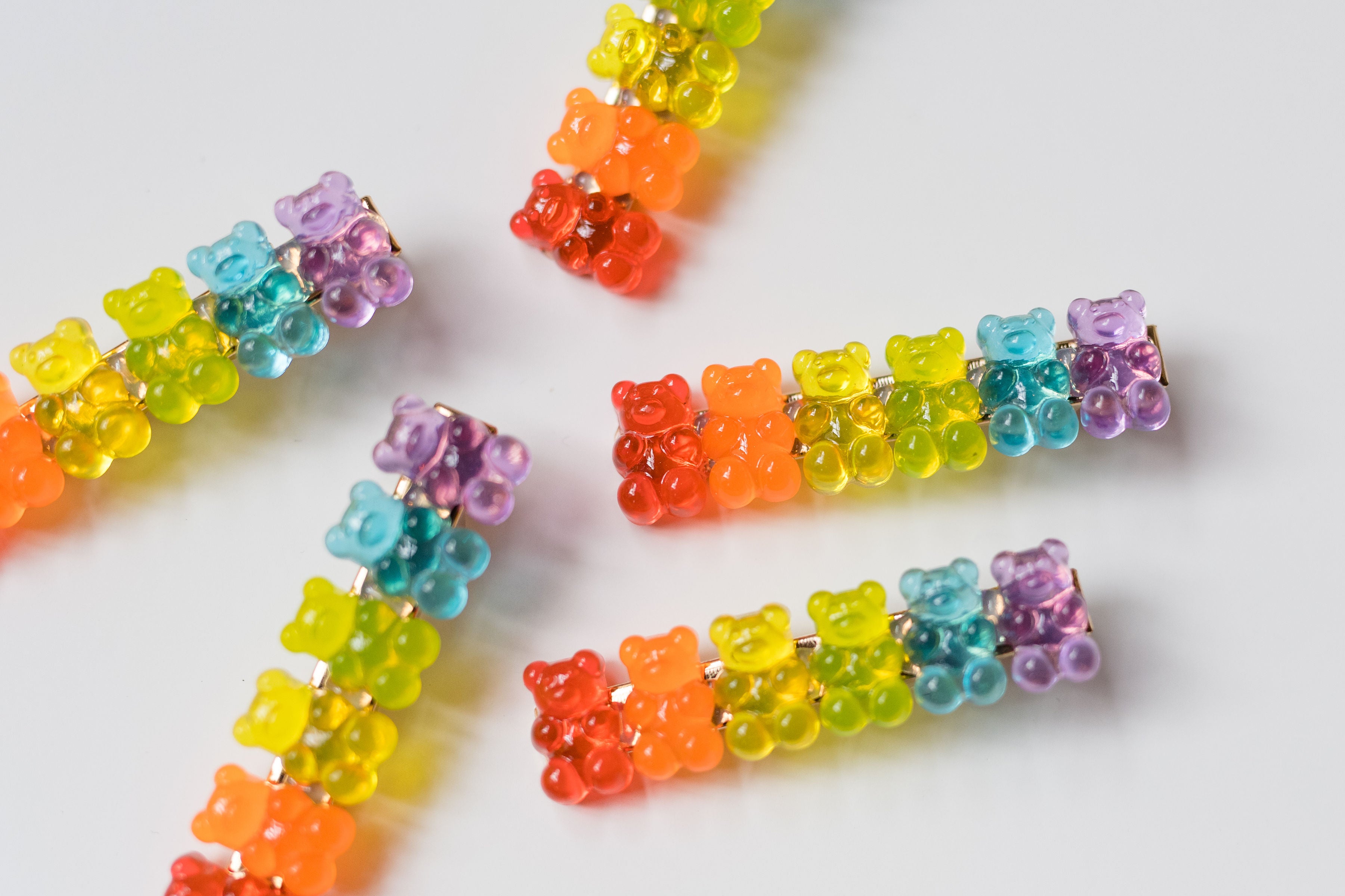 Hair Clip Set - Rainbow Gummy Bear