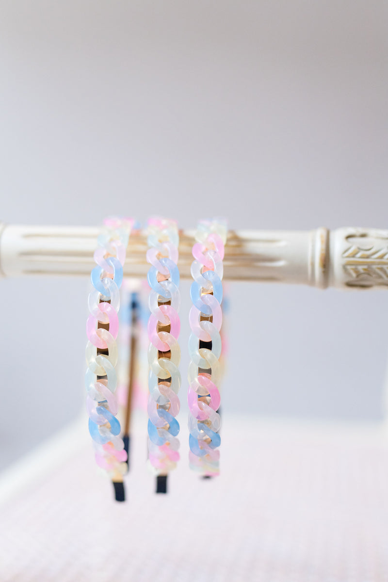 Glam Chain Headband - Clear Rainbow