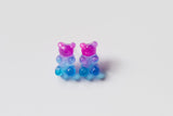 Stud Earrings - Ombre Sparkle Gummy Bear