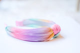 Pleated Ombre Knot Headband - Rainbow