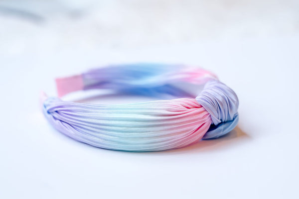 Pleated Ombre Knot Headband - Mermaid