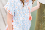 Ruffle Swim Cover - Sky Daisy