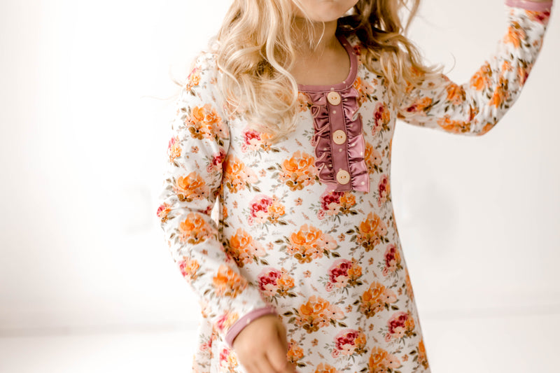 Loungewear Gown - Pressed Flower