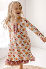 Loungewear Gown - Pressed Flower