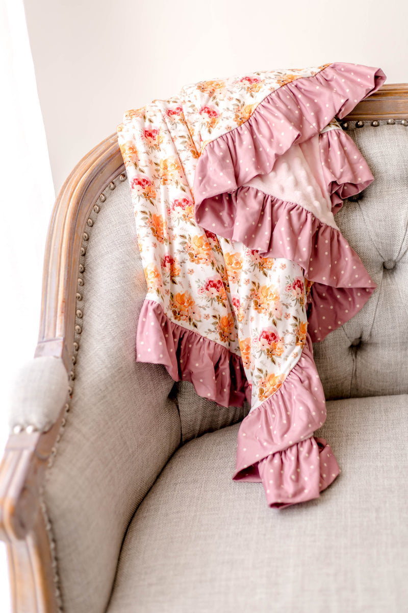 Pressed Flower Ruffle Blanket - Extra Large