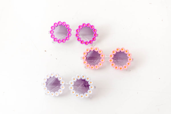 Retro Daisy Sunglasses - Purple