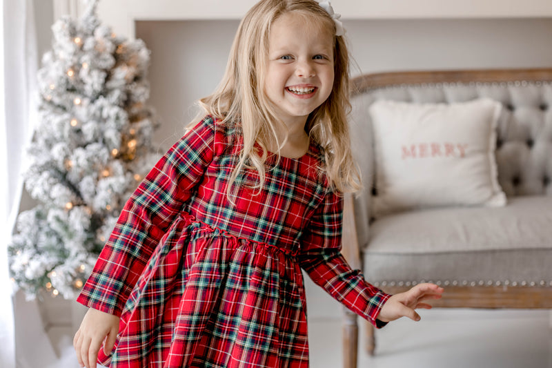 Penelope Flannel Dress - Cranberry Tartan