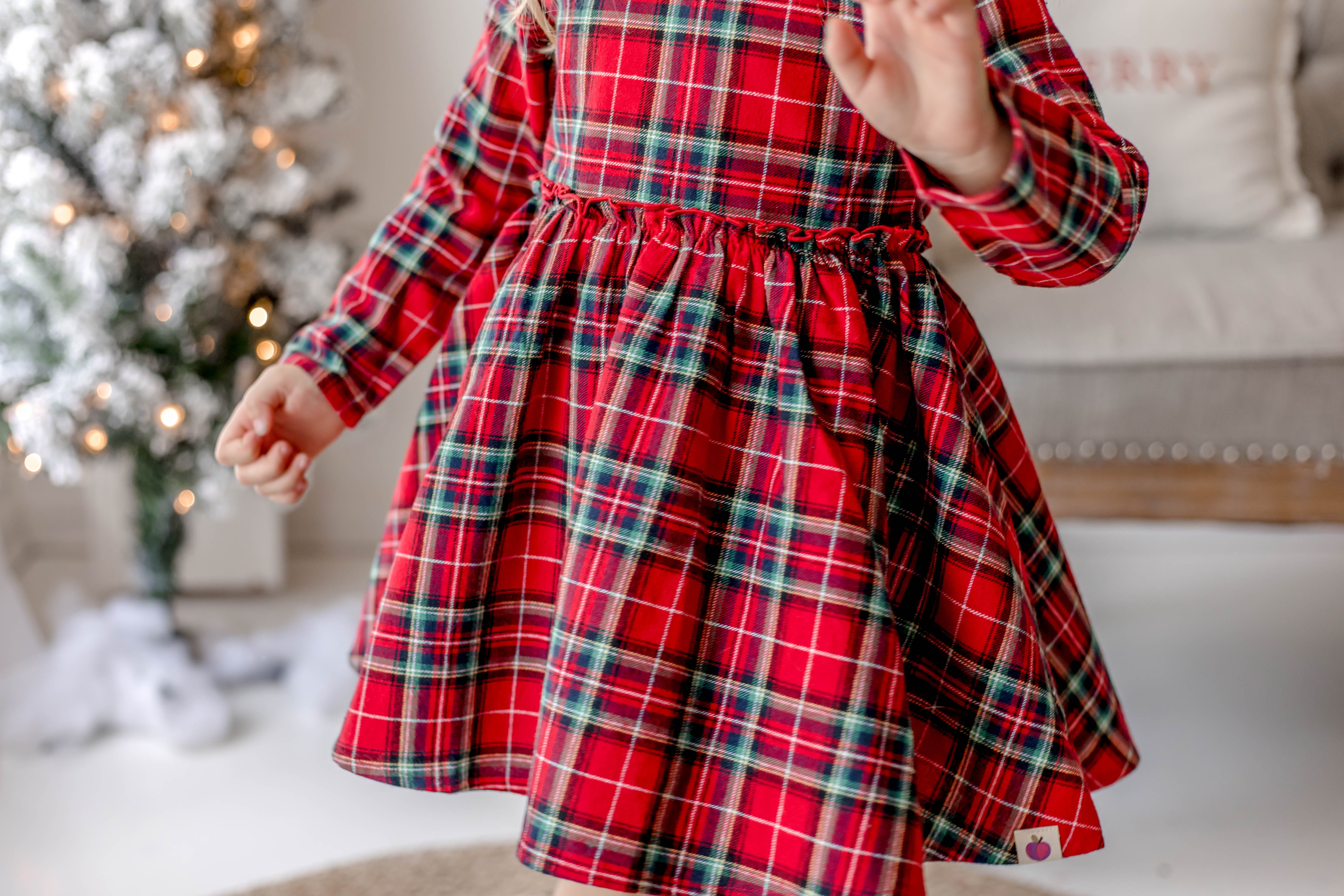 Penelope Flannel Dress - Cranberry Tartan (PRE-ORDER)