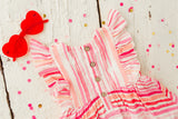 Dakota Gauze Dress - Rouge Stripe
