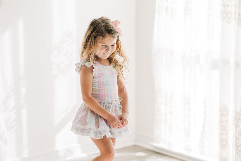 Farrah Leotard - Pastel Plaid