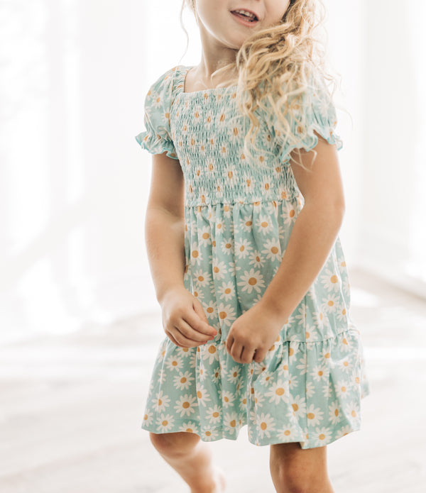 Sadie Knit Dress - Sky Daisy