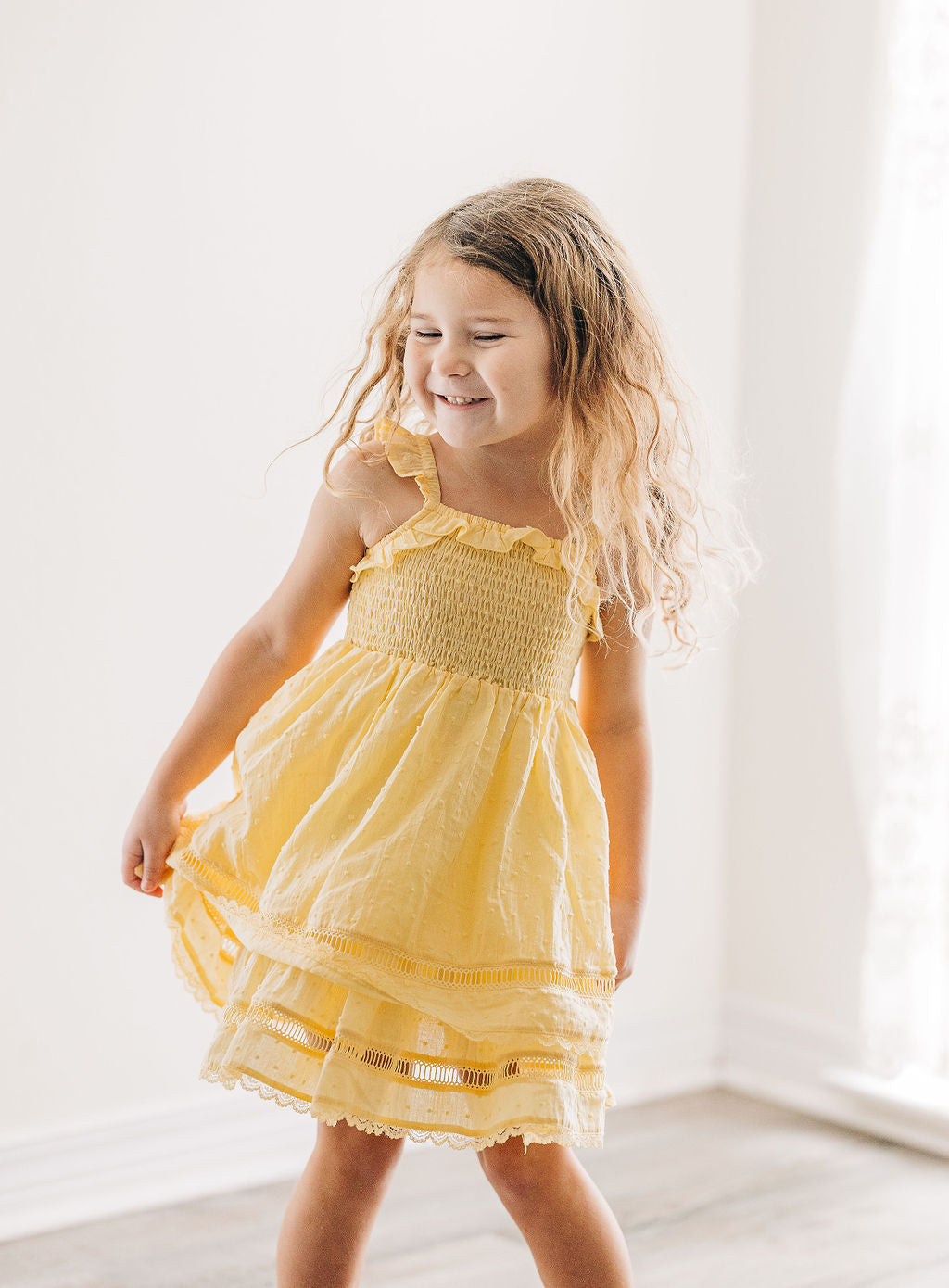 Ura Clip Dot Dress - Safron – Cheeky Plum