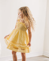 Ura Clip Dot Dress - Safron