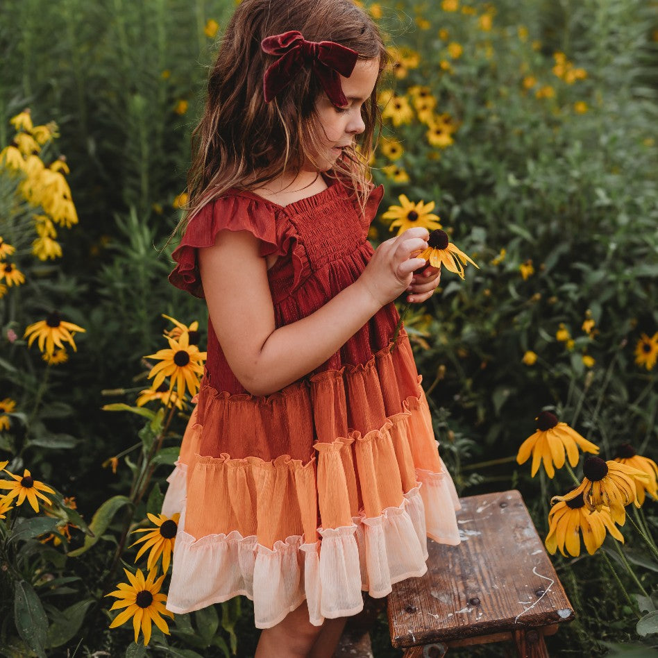 Brielle Shimmer Dress - Pumpkin Spice