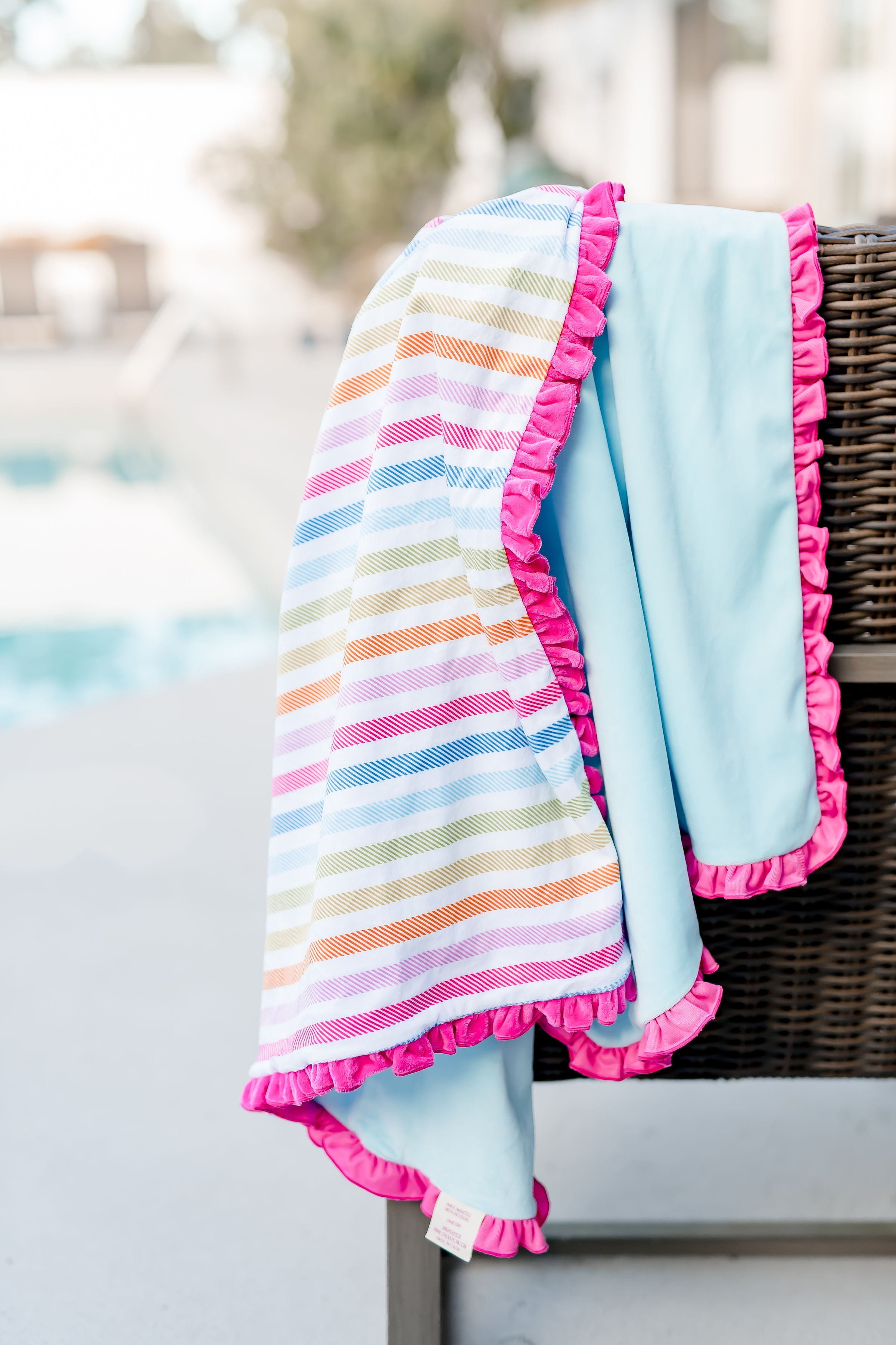 Ruffle Swim Towel - Sugar Stripe