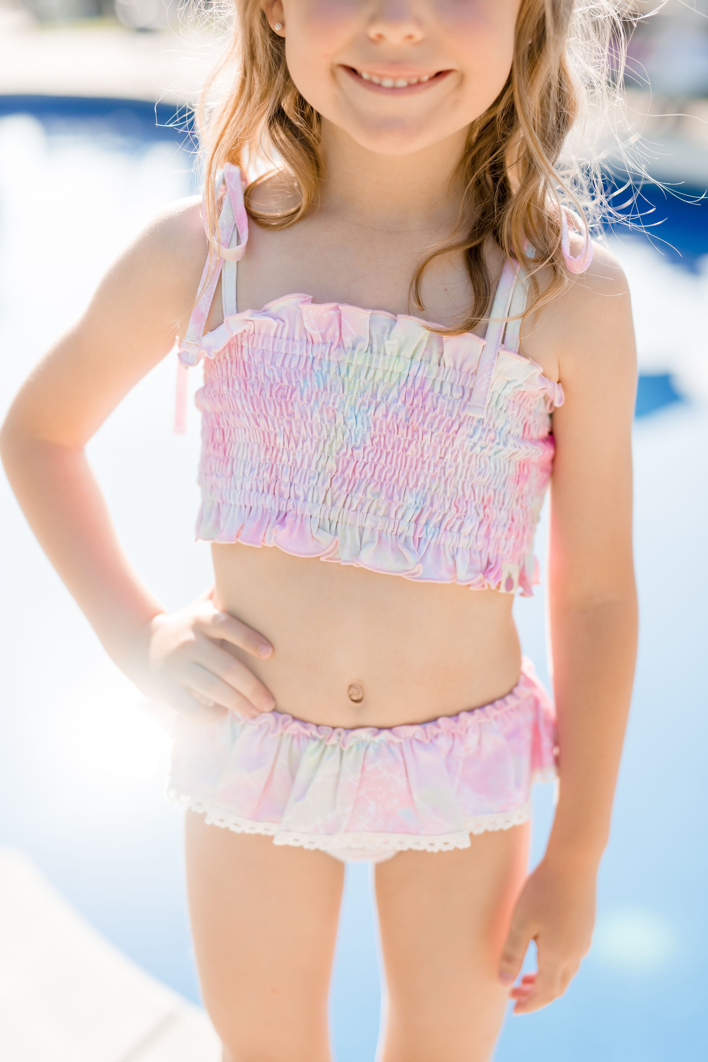 Waverly Shirred Swimsuit - Rainbow Brite