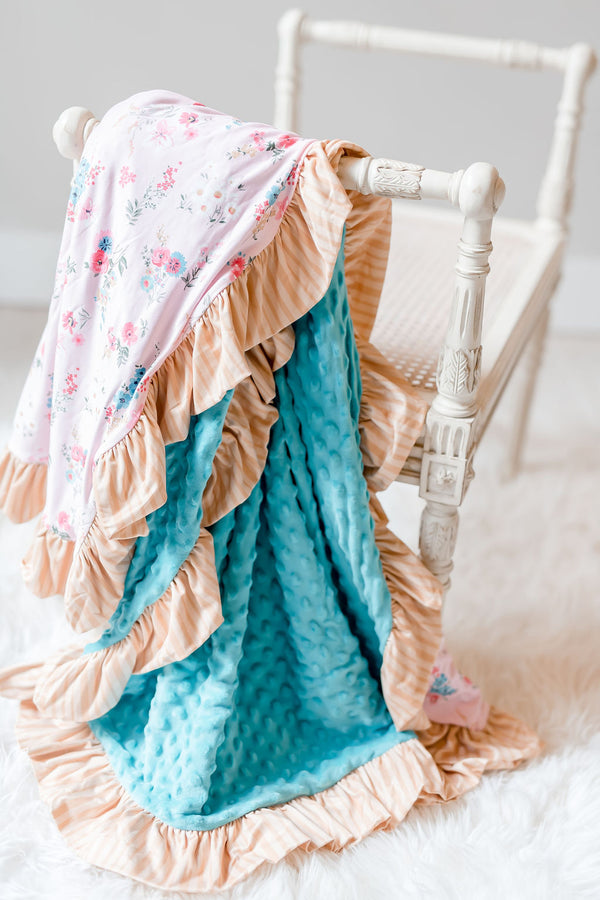 Celes-teal Ruffle Blanket - Extra Large