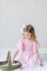 Nora Lace Dress - Peony Pink