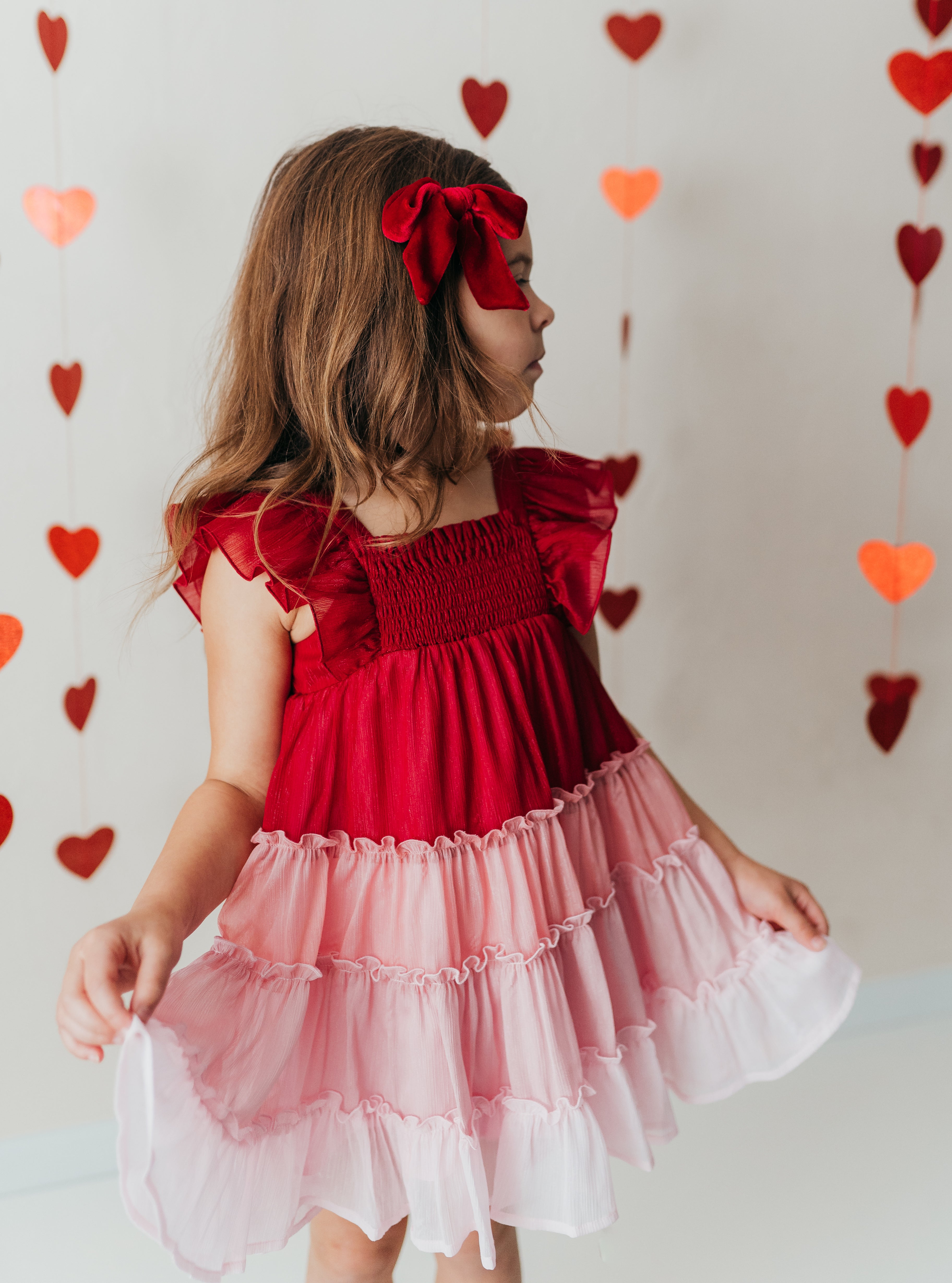 Brielle Shimmer Dress - Sweetheart