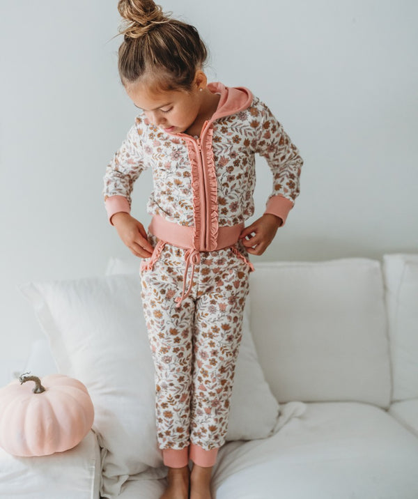 Isla Jogger Zipper Top - Spiced Peach