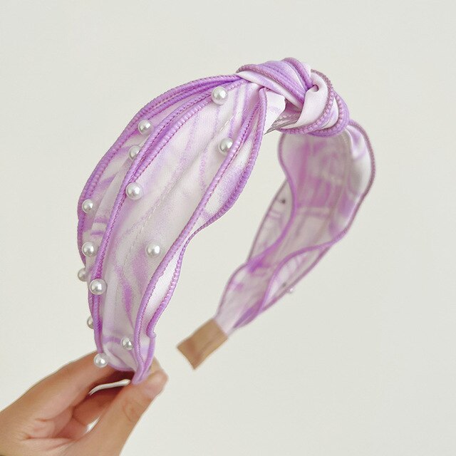 Tie Dye Knot Headband - Purple Pearl