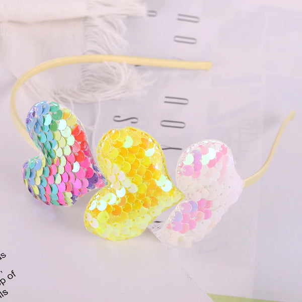 Sequin Headband - Pastel Hearts