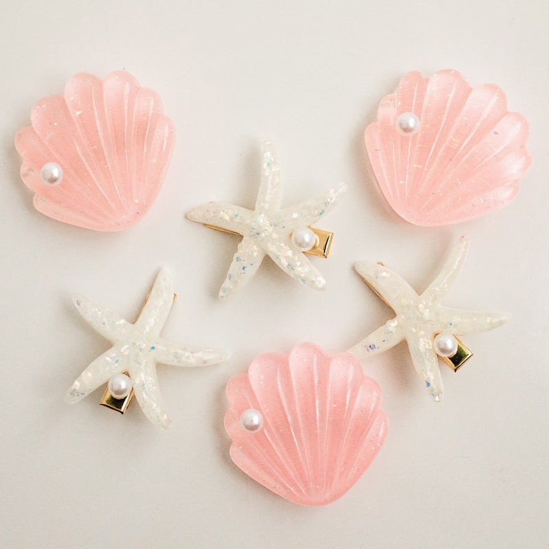 Hair Clip Set - Under the Sea - Pink