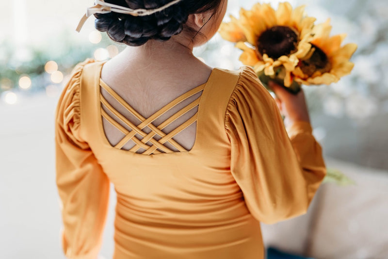 Puff Sleeve Leotard - Pumpkin