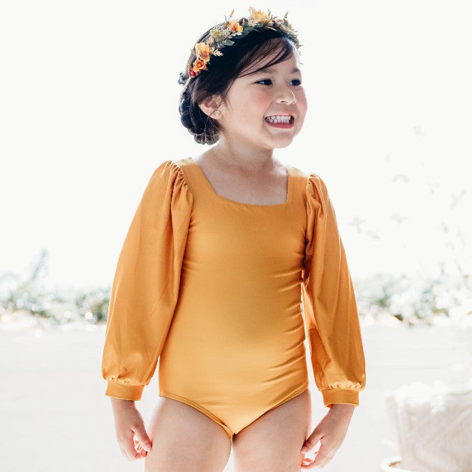 Puff Sleeve Leotard - Pumpkin