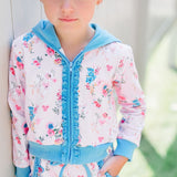 Isla Jogger Zipper Top - Celes-teal