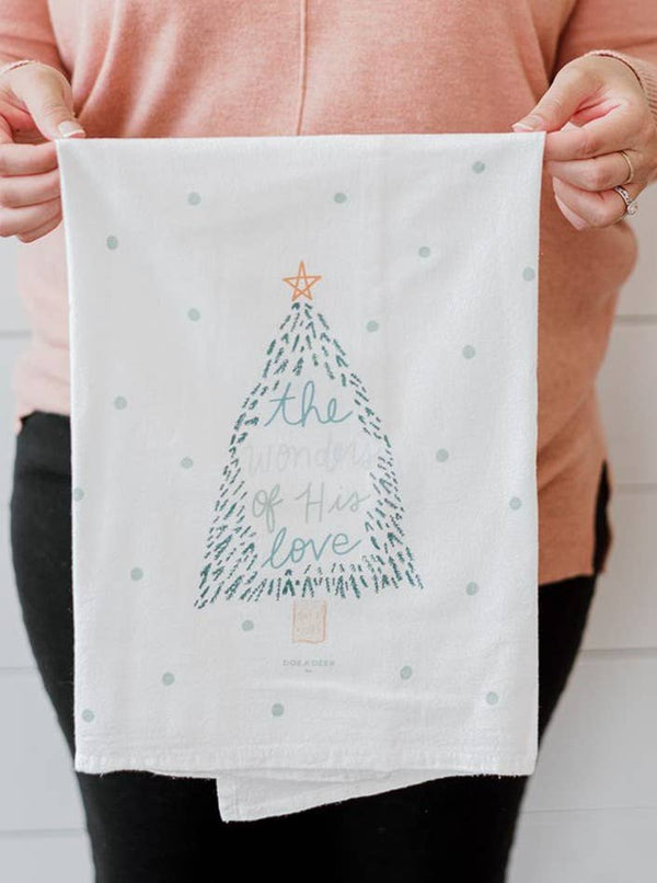 The Wonders of His Love | Holiday - Flour Sack Towel