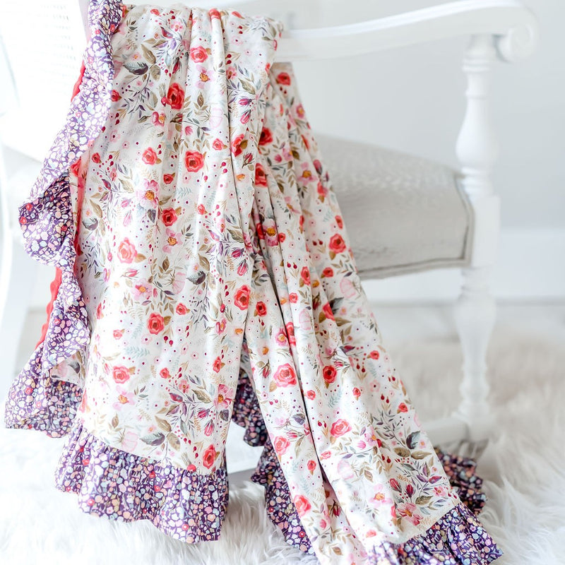 Cottage Red Ruffle Blanket - Extra Large