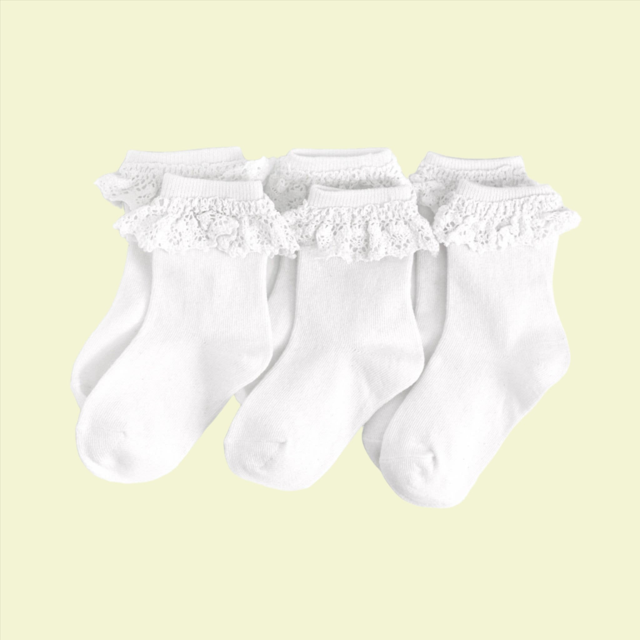 Lace Midi Socks | White