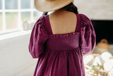 Puff Sleeve Gauze Dress - Vigorous Violet