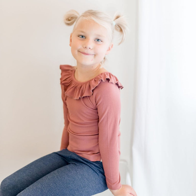 Ribbed Knit Top - Old Rose
