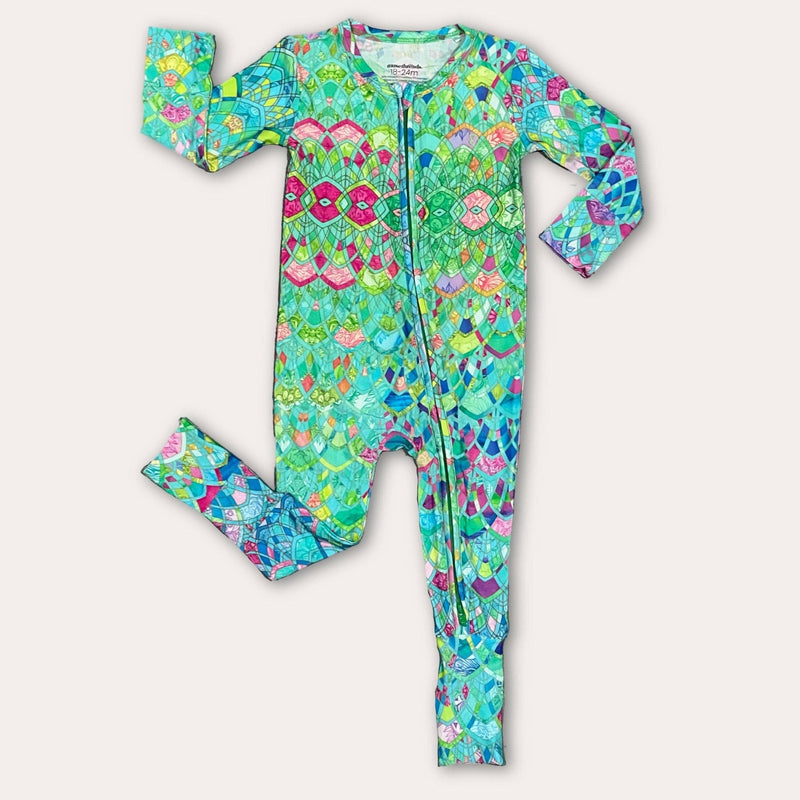 Spring Kaleidoscope Zip Convertible Footie