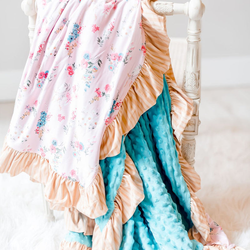 Celes-teal Ruffle Blanket - Extra Large