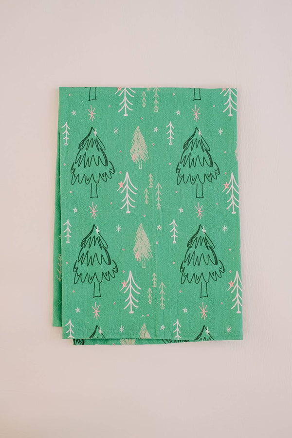 Full Pattern Trees Flour Sack Towel | Christmas
