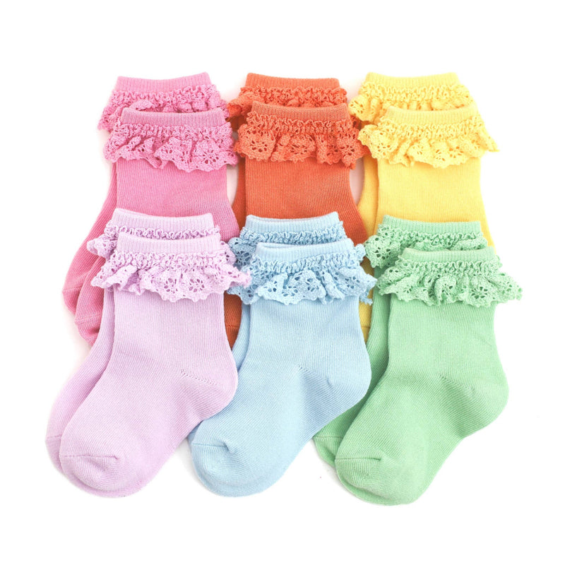 Pastel Lace Midi Sock 6-Pack