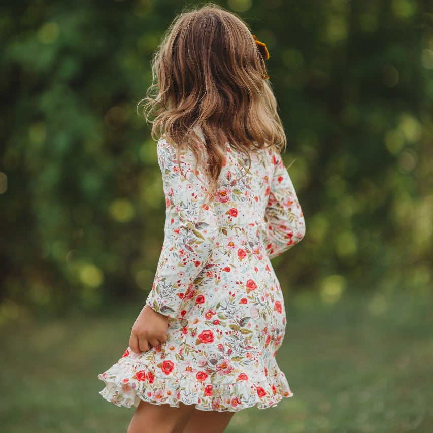 Elara Ribbed Knit Dress - Cottage Red