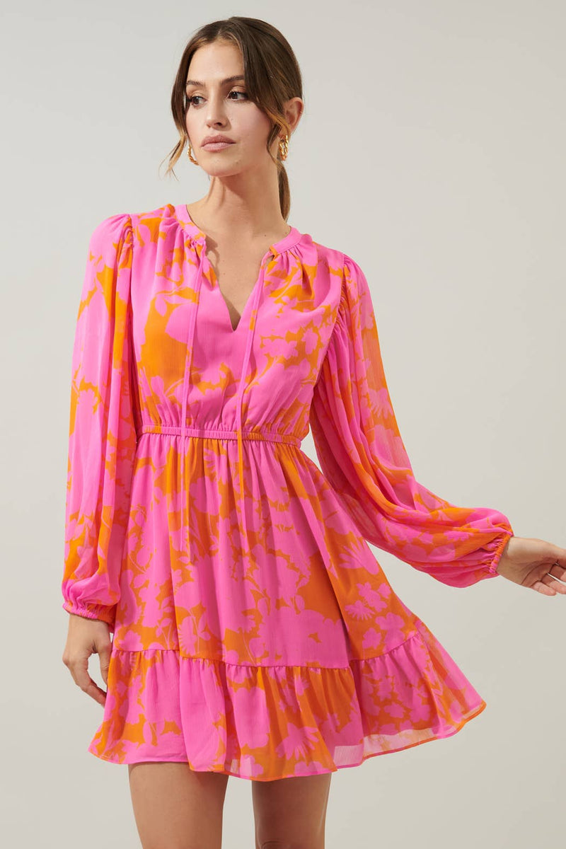 Women's Sugarlips Balloon Sleeve Dress | Lava Flow